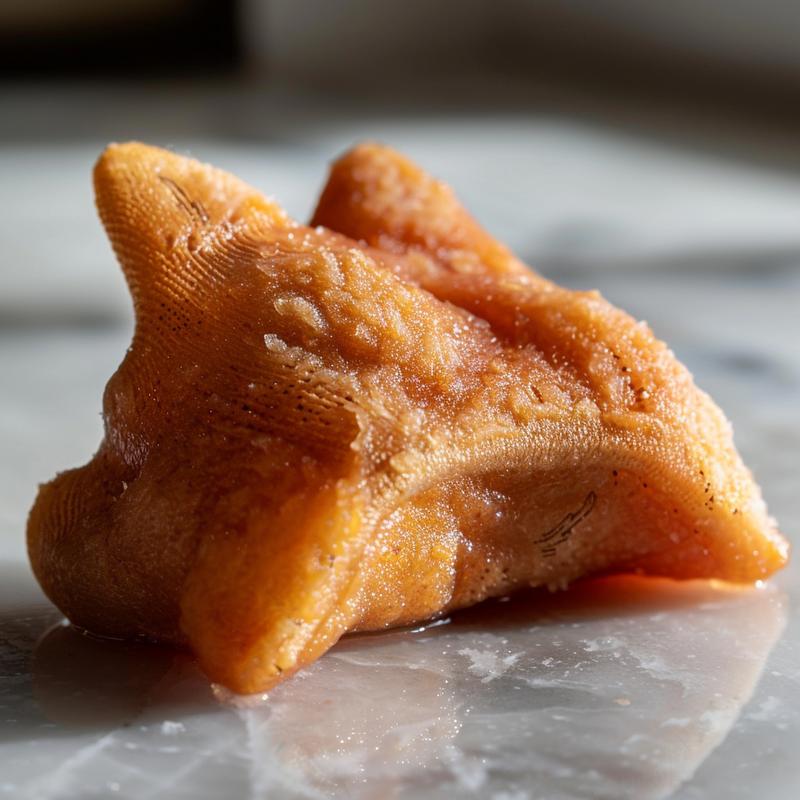 Close-up of fox socks and slippers on marble.
