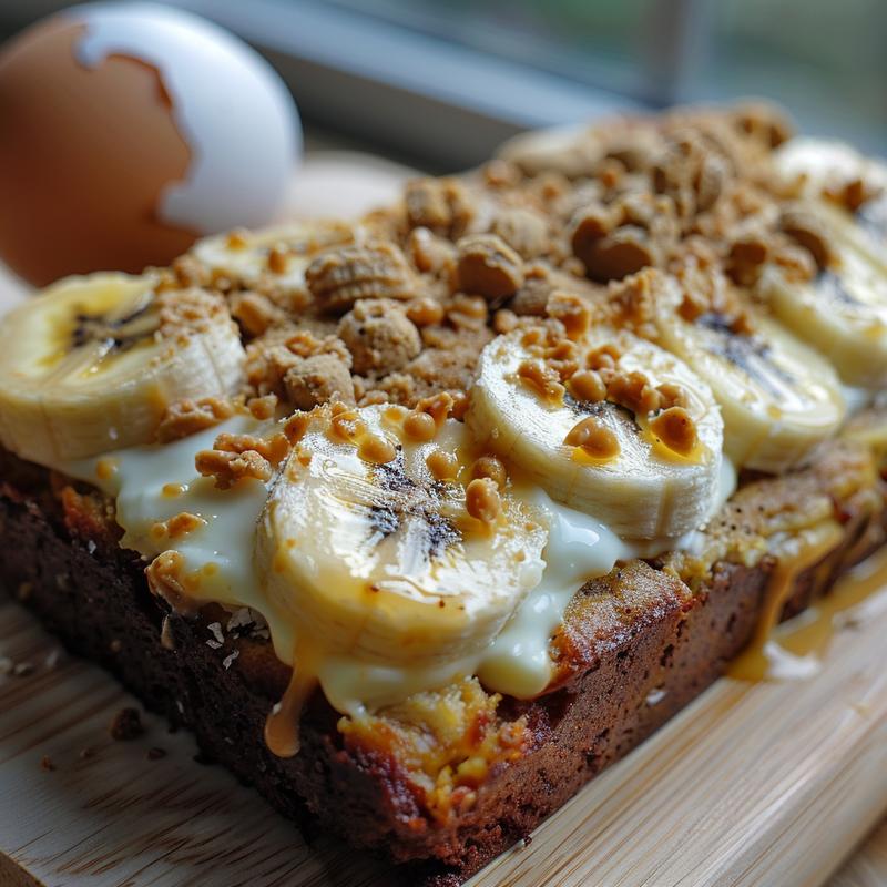 Close-up of gluten-free banana bread with visible ingredients.