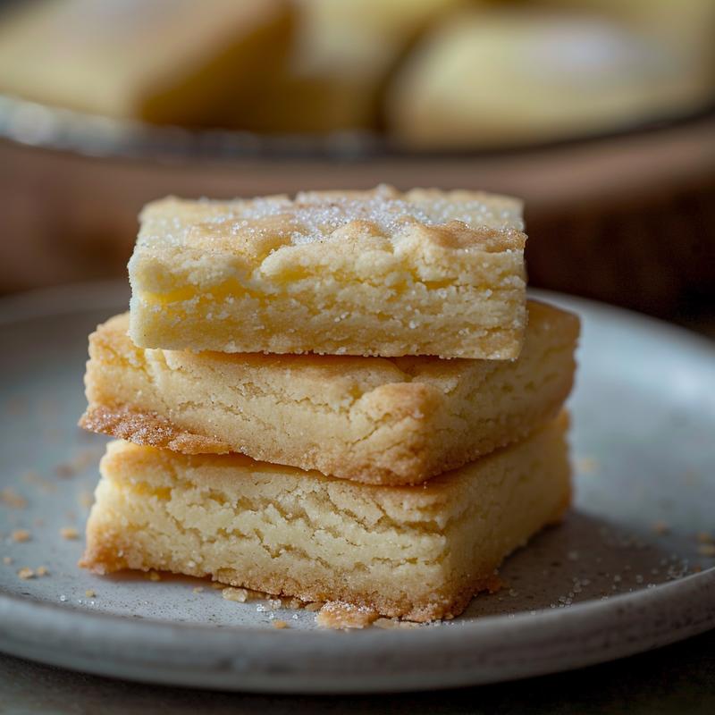 Stack of three flower-shaped shortbread cookies on a gray plate.