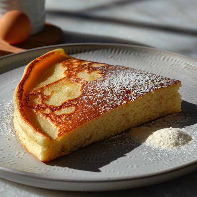 Close-up of Valentine's Day pancake slice on light grey plate.
